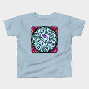 STAINED GLASS FLORAL Kids T-Shirt